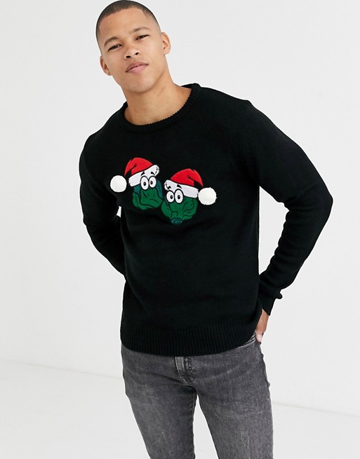Brave Soul sprout Christmas jumper