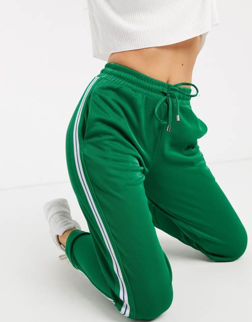 Green clearance stripe joggers