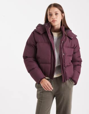 Brave Soul - Steppjacke in Feige mit Kapuze-Rot