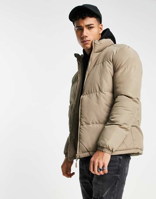 Brave Soul – Steppjacke in Sand mit Stehkragen