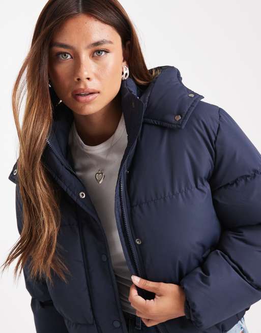 Brave Soul – Steppjacke mit Kapuze in Marineblau, 4 von 4