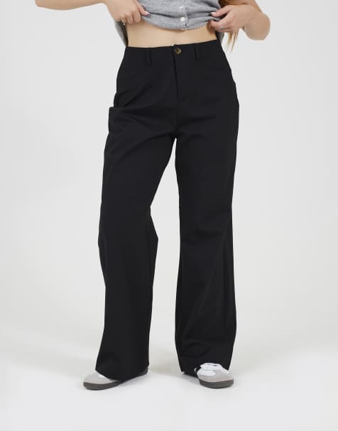 Brave Soul Straight leg jersey trousers in black - view 1