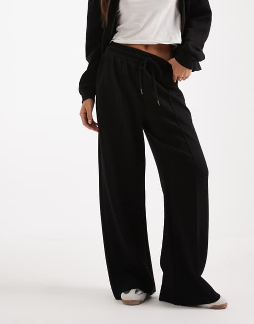 Brave Soul Straight Leg Joggers in Black in Scuba-Style Fabric, 2 of 5