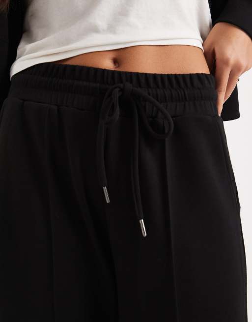 Brave Soul Straight Leg Joggers in Black in Scuba-Style Fabric, 3 of 5