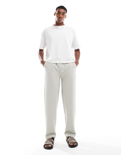 Brave Soul Straight leg joggers in taupe - view 1
