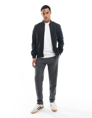 Brave Soul Straight Leg Joggers With Drawcord Waist In Gray