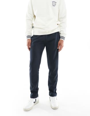 Brave Soul Straight Leg Joggers With Drawcord Waist In Black