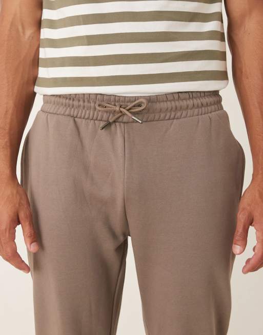 Brave Soul Straight leg open hem joggers in taupe, 5 of 5