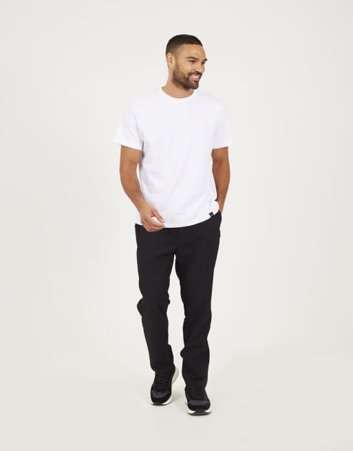 Brave Soul Straight leg seersucker trousers in black, 3 of 4