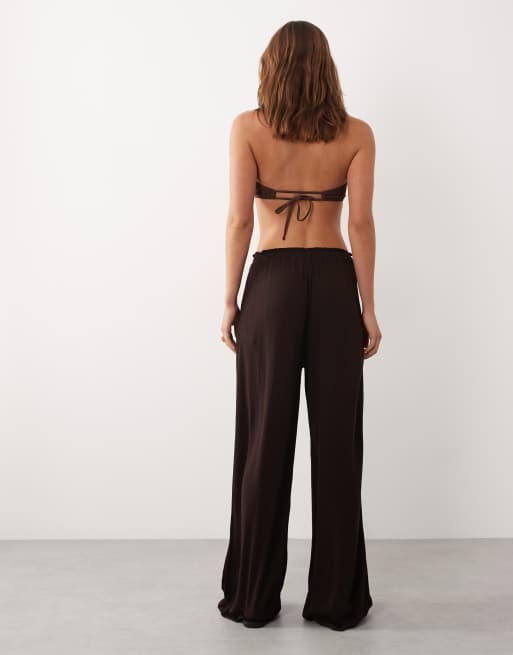 Brave Soul - Strandbroek met textuur in bruin, 2 van 5