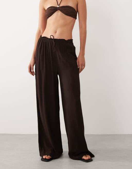 Brave Soul - Strandbroek met textuur in bruin, 3 van 5