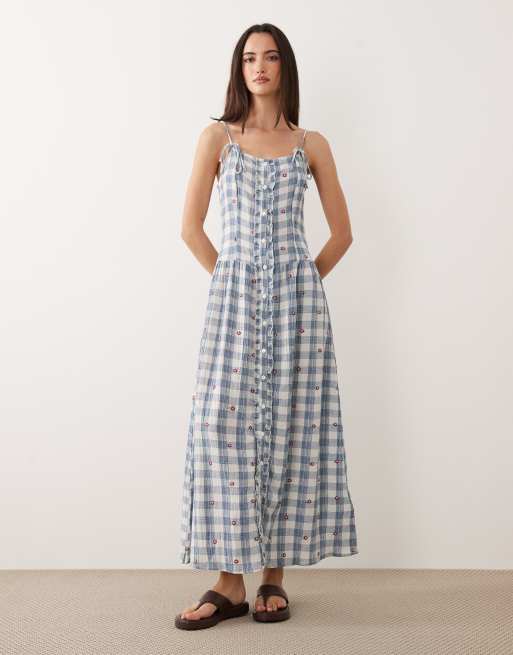 chinese dress ladies Joyfolie Girls Rosi Boho Dress in Cinnamon Tartan
