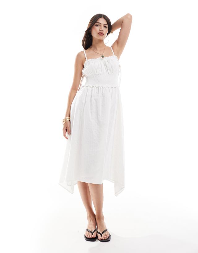 Brave Soul - strappy midi dress in white