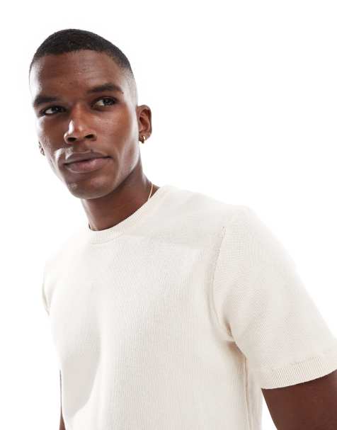Brave Soul – Strick-T-Shirt in Creme - view 1