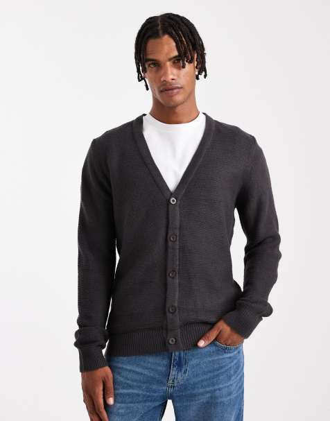 Brave Soul – Strickjacke in Dunkelgrau mit Knopfleiste - view 1