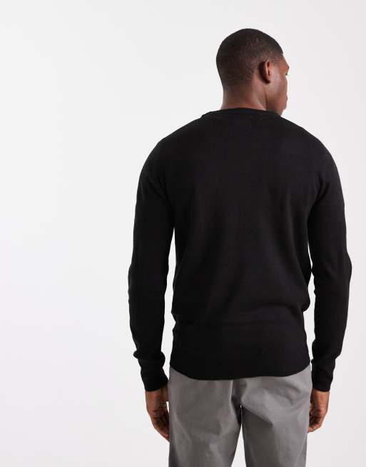 Brave Soul – Strickpullover in Schwarz mit Rundhalsausschnitt, 3 von 5