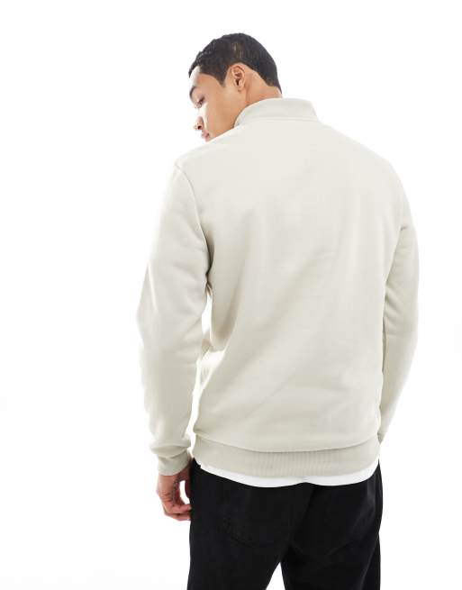 Brave Soul – Strickpullover in Steinbeige mit Stehkragen und kurzem Reißverschluss, 3 von 5