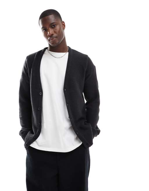 Brave Soul - Strikket cardigan i marineblå