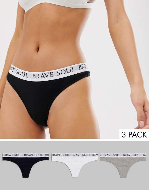 Brave Soul – Stringtrosor med midjeresår i 3-pack