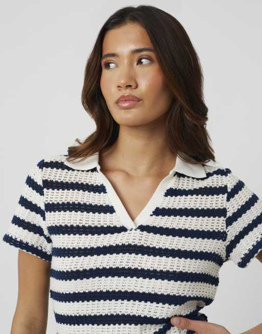 Brave Soul Stripe polo shirt in navy, 2 of 4