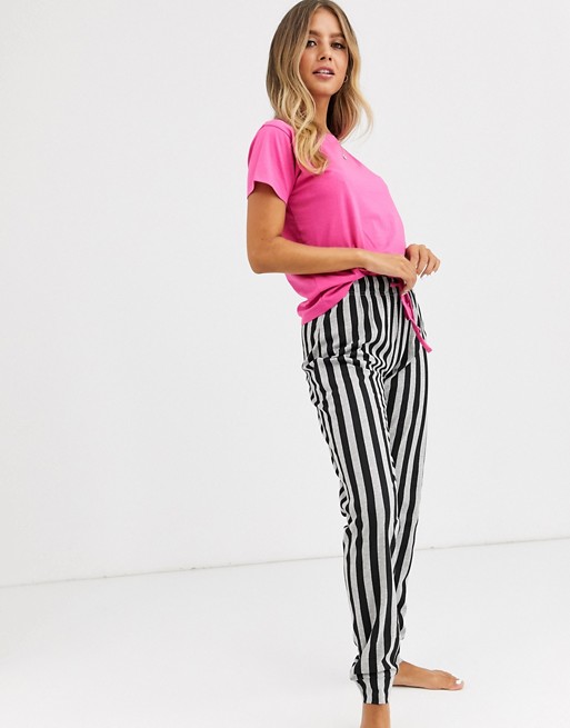 Brave Soul striped trouser pyjama set