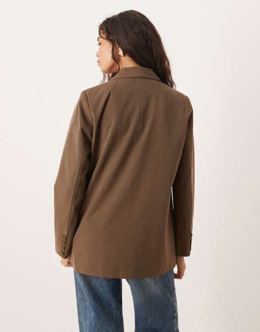 Brave Soul Structured blazer in brown, 2 of 4