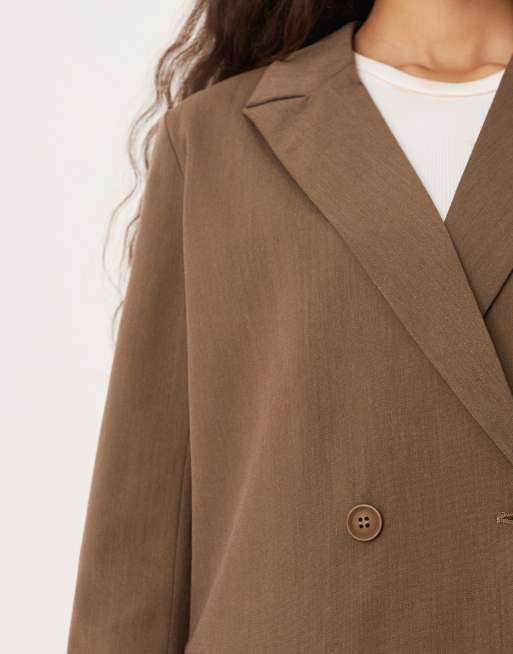 Brave Soul Structured blazer in brown, 3 of 4