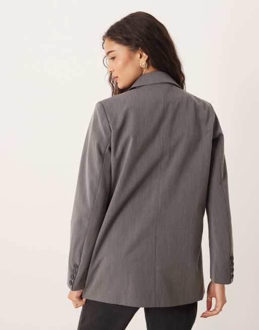 Brave Soul Structured blazer in grey, 3 of 4