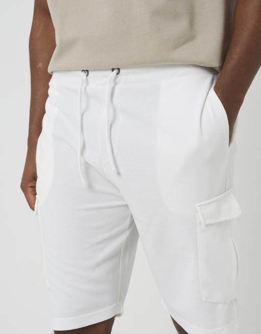 Brave Soul – Strukturierte Cargo-Shorts in Cremeweiß, 4 von 4