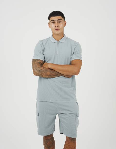 Brave Soul – Strukturierte Cargo-Shorts in Hellblau - view 1