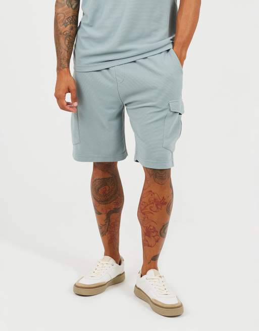 Brave Soul – Strukturierte Cargo-Shorts in Hellblau, 2 von 4