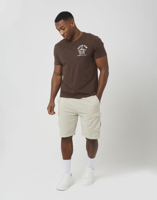 Brave Soul – Strukturierte Cargo-Shorts in hellem Steinbeige, 4 von 4