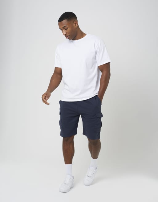 Brave Soul – Strukturierte Cargo-Shorts in Marineblau, 3 von 4