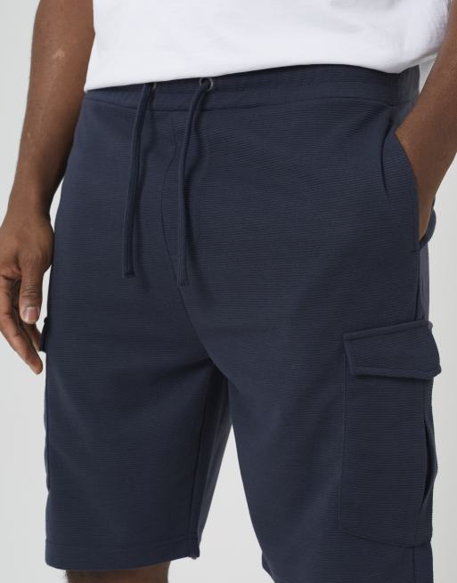 Brave Soul – Strukturierte Cargo-Shorts in Marineblau, 4 von 4