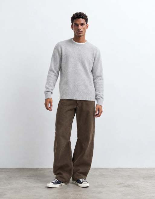 Brave Soul Studio jersey de cuello redondo en gris jaspeado, 6 de 10
