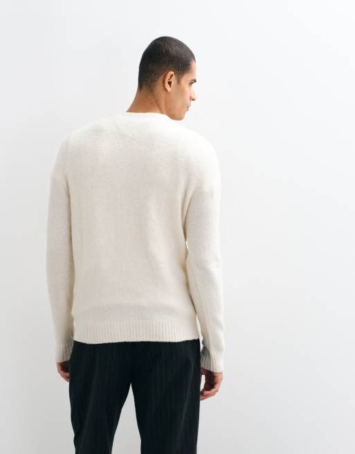 Brave Soul Studio jersey de punto con cuello panadero en jaspeado avena, 5 de 9