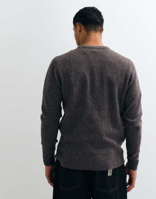 Brave Soul Studio maglione girocollo marrone mélange, 5 di 9