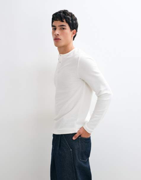 Brave Soul Studio top henley en maille gaufrée écru - view 1
