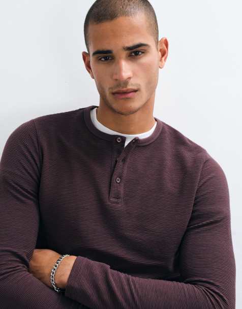 Brave Soul Studio top henley gaufré bordeaux - view 1