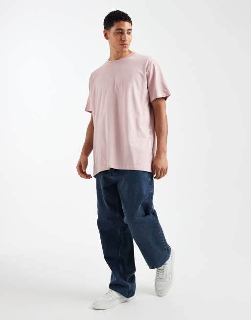 Brave Soul - Støvet lyserød oversized T-shirt med rund hals, 2 af 5