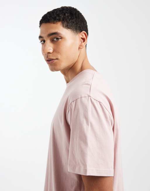 Brave Soul - Støvet lyserød oversized T-shirt med rund hals, 4 af 5