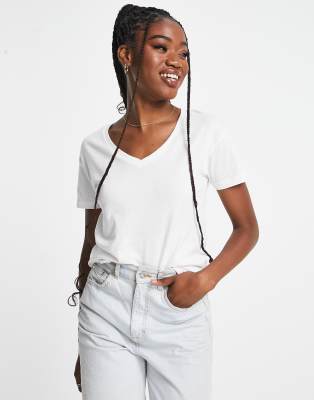 Brave Soul suny v neck t-shirt in white - ASOS Price Checker