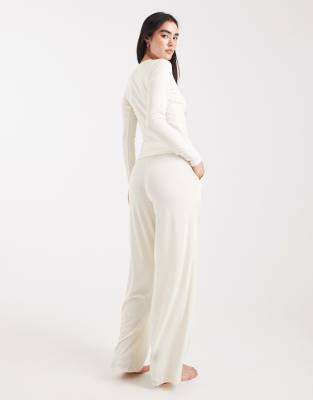Brave Soul Super Soft Button Down Pajamas In White