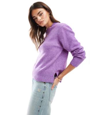 Brave Soul Brave Soul super soft crew neck jumper in purple