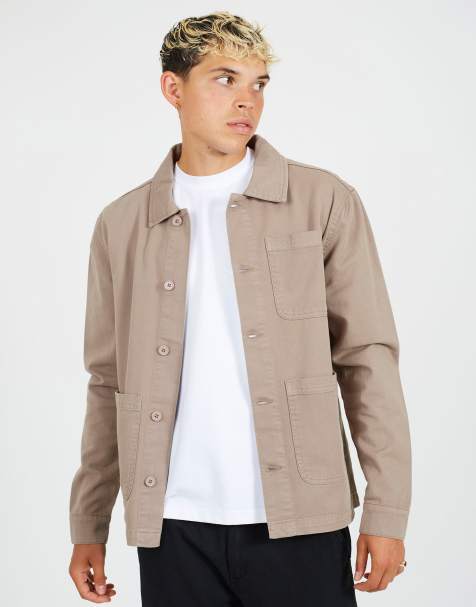 Brave Soul - Surchemise boutonnée en coton - Taupe - view 1