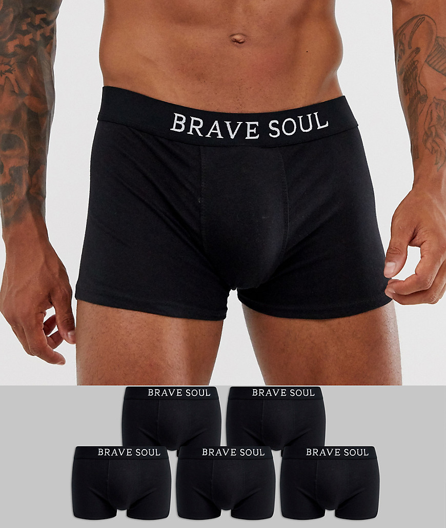 Brave Soul – Svarta boxerhorts i 5-pack
