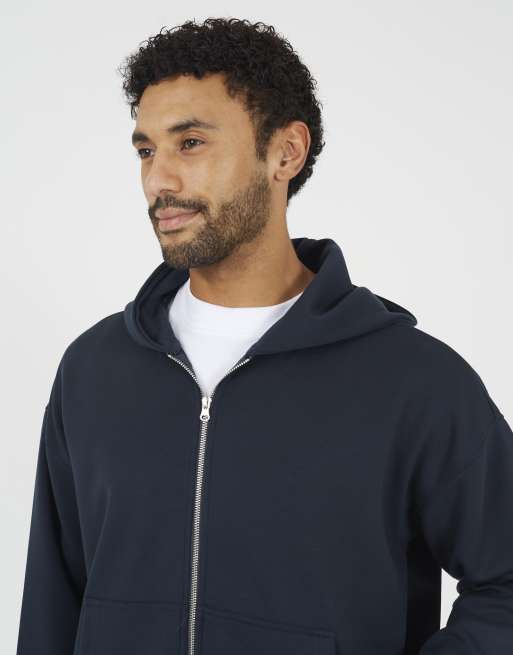 Brave Soul - Sweat à capuche décontracté à fermeture éclair - Bleu marine, 2 de 4