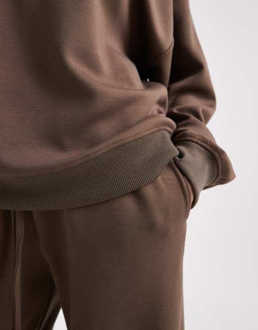 Brave Soul – Sweatshirt aus neoprenartigem Material in Taupe, 2 von 4