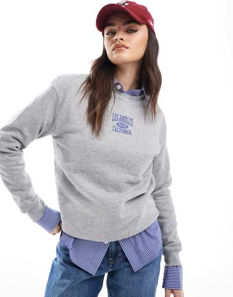 Brave Soul - Sweatshirt met 'Los Angeles'-print in grijs - view 1