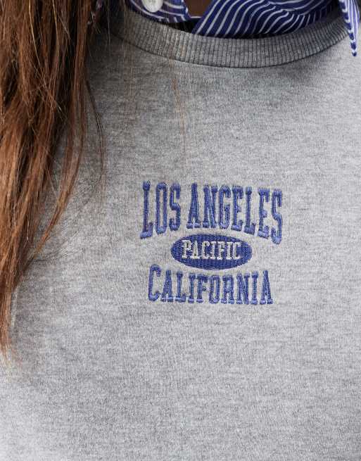 Brave Soul - Sweatshirt met 'Los Angeles'-print in grijs, 3 van 4